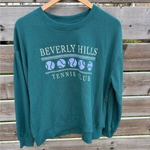NWT C&C California Beverly Hills tennis club Green Sweatshirt size L